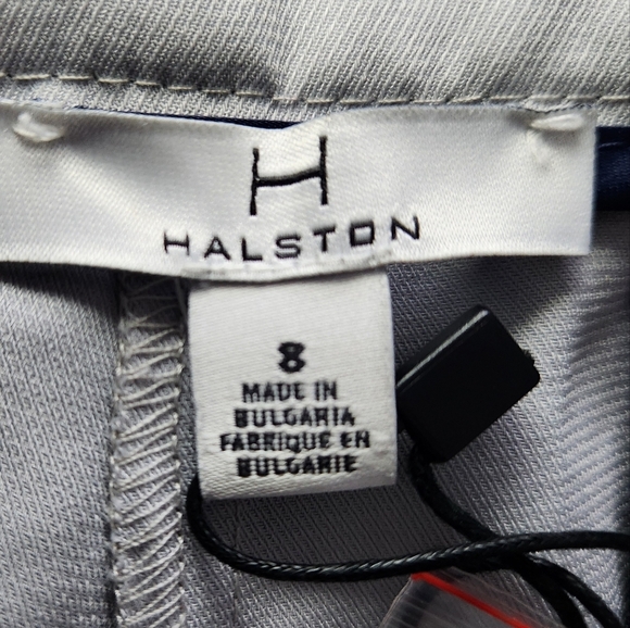 Halston Dove Gray Flat Front Straight Leg Dress Pants Womens Size 8 - Picture 7 of 7